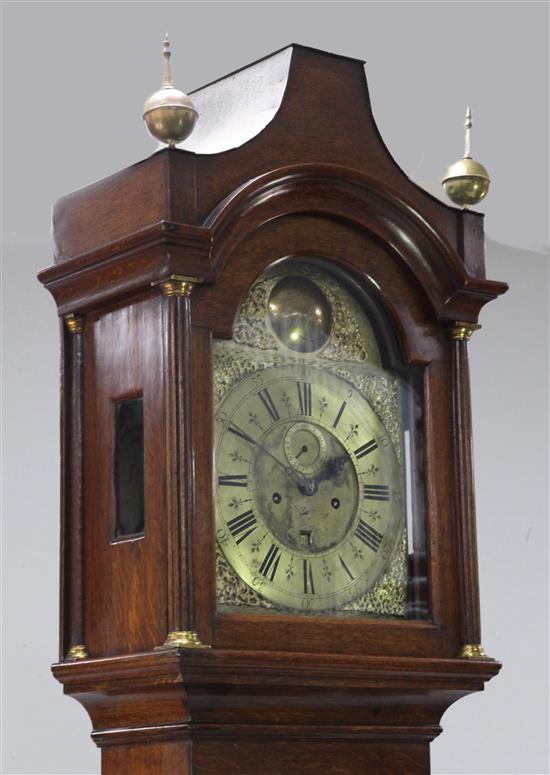 Thomas Jackson of London. A George III oak eight day longcase clock, 7ft 6in.